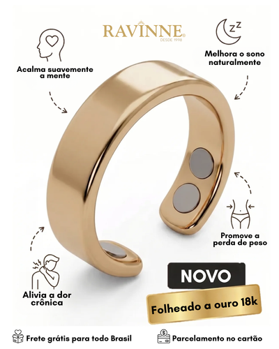 Anel RingLife™ 18K - Tecnologia para Relaxamento, Sono e Bem-Estar [Frete Grátis]
